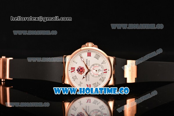 Ulysse Nardin Imperial St. Petersburg Maxi Marine Chronometer Enamel Limited Edition Auotmatic Rose Gold Case with White Dial and Roman Numeral Markers - Click Image to Close